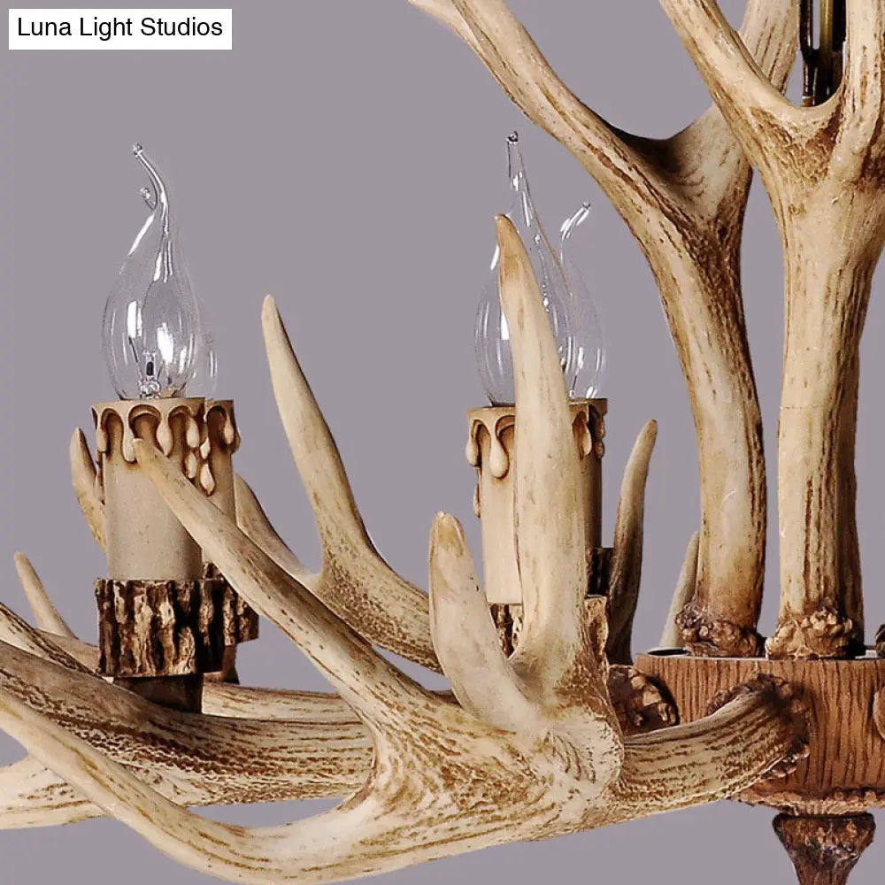 Vintage Deer Horn Resin Chandelier Pendant Light - Stylish Dining Room Hanging Lighting