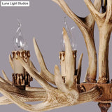 Vintage Deer Horn Resin Chandelier Pendant Light - Stylish Dining Room Hanging Lighting