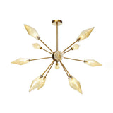 Vintage Diamond Hanging Fixture Chandelier - Amber/Clear Glass 9/12/15 Heads Adjustable Rod For