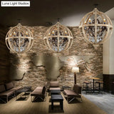 Vintage Distressed Wood 4-Bulb Chandelier Pendant Light For Dining Room