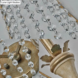 Vintage Empire Wall Light With Clear Crystal Bead And Champagne Finish - 2 Lights