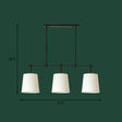 Vintage Fabric Pendant Light With 3 Bulbs Ideal For Dining Room White