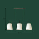 Vintage Fabric Pendant Light With 3 Bulbs Ideal For Dining Room White