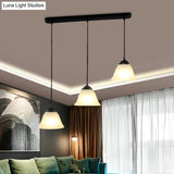 Vintage Flared White Glass Pendant Light Fixture For Dining Room With 3-Light Multi Design And