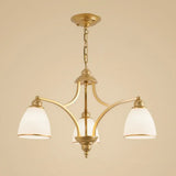Vintage Frosted Glass Chandelier Pendant Light For Living Room Decor 3 / Gold Down