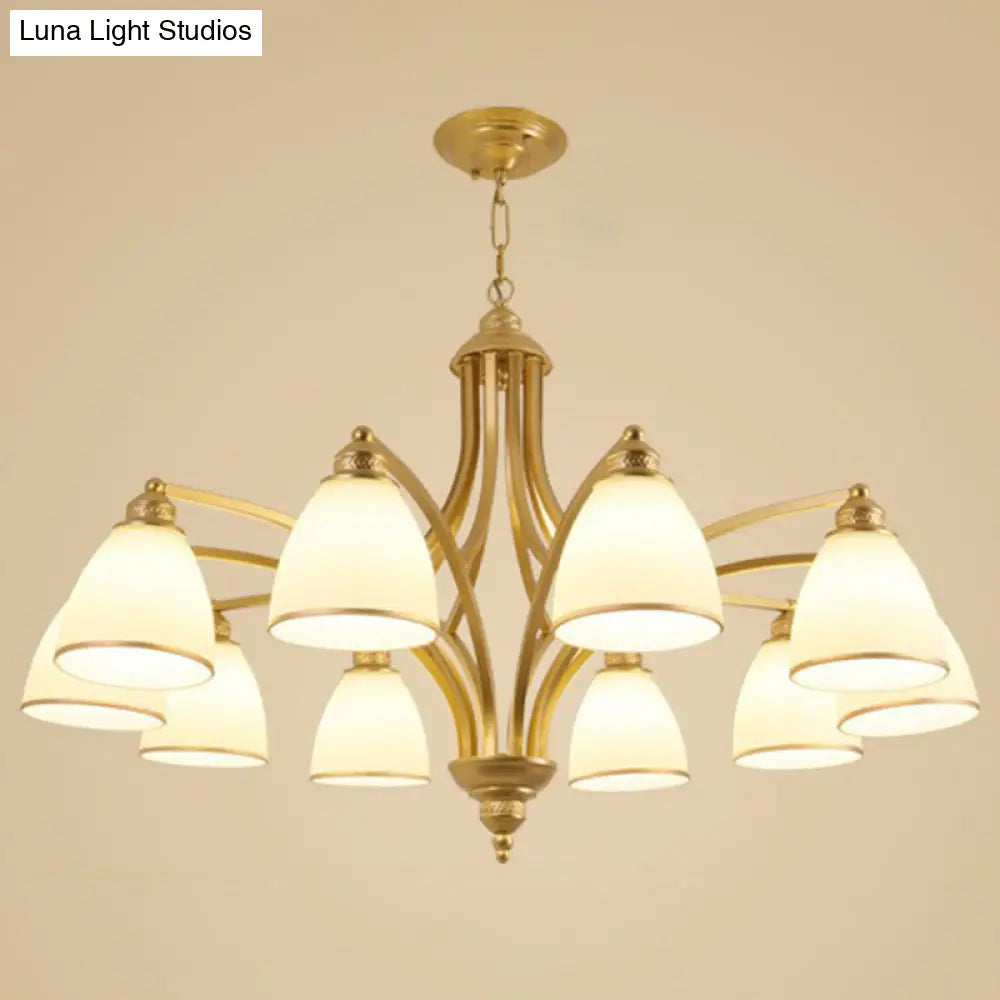 Vintage Frosted Glass Chandelier Pendant Light For Living Room Decor