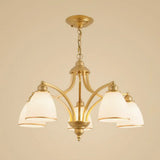 Vintage Frosted Glass Chandelier Pendant Light For Living Room Decor 5 / Gold Down