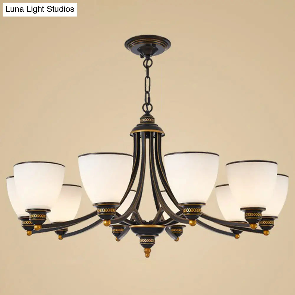 Vintage Frosted Glass Chandelier Pendant Light For Living Room Decor