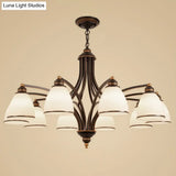 Vintage Frosted Glass Chandelier Pendant Light For Living Room Decor