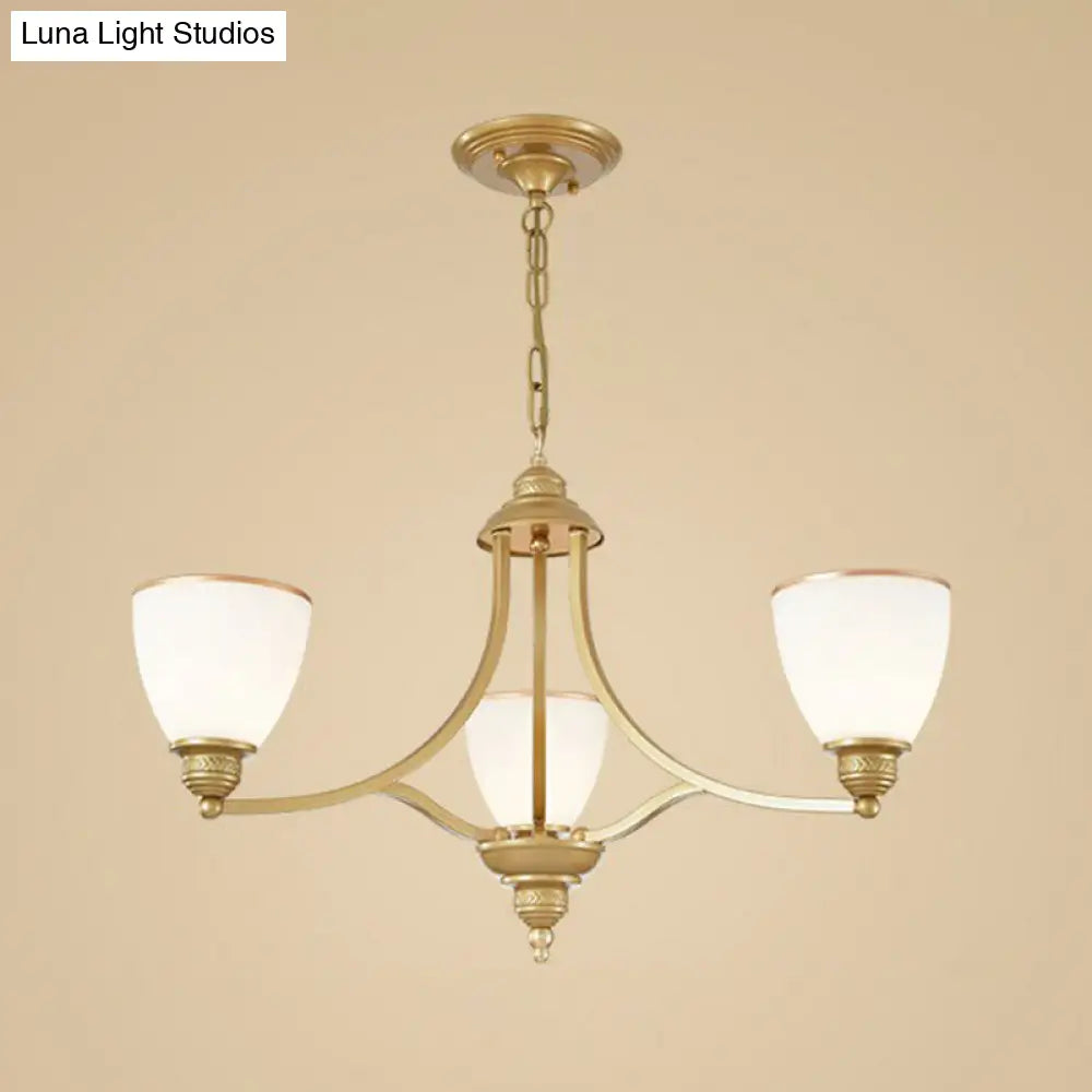 Vintage Frosted Glass Chandelier Pendant Light For Living Room Decor