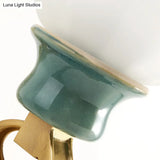 Vintage Frosted Glass Wall Mount Lamp With Gold Finish - Petal Shade Bedroom Sconce