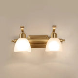 Vintage Frosted White Glass Bell Vanity Lamp - Wall Mount Bathroom Lighting Fixture 2 / Brass