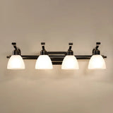 Vintage Frosted White Glass Bell Vanity Lamp - Wall Mount Bathroom Lighting Fixture 4 / Black