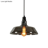 Vintage Glass Pendant Lamp With Single Bulb For Restaurant Lighting