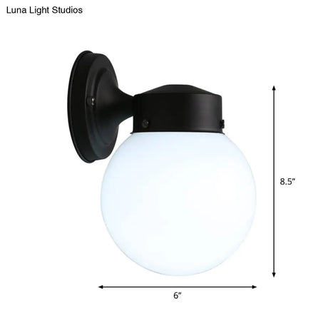 Vintage Globe Wall Sconce With White/Clear Glass Shade - Ideal For Bathrooms
