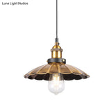 Vintage Gold Pendant Light - Elegant Iron Lid With Retro Cone Shape Ideal Luminaire For Dining Table