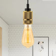 Vintage Golden Exposed Bulb Metal Suspension Lamp - Bedroom Ceiling Fixture Gold