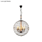 Vintage Golden Iron Hanging Lamp With Globe Shape - 3/4/6 Lights Stylish Dining Room Ceiling Fixture