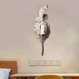 Vintage Gray Wood Candle Wall Sconce Light - 1-Light Fixture With Flame Backplate Grey