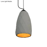 Vintage Grey Cement Mini Pendant Lamp - Dome/Oval Ceiling Light 1-Light 6’/10’ Width