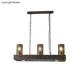 Vintage Hanging Ceiling Light With 3 Lights Bronze/Black Finish Cylinder Metal Shade - Perfect For