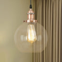 Vintage Hanging Ceiling Light With Brass/Copper/Rust Finish Clear Glass Globe Pendant For Dining