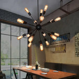 Vintage Industrial Pendant Light 12/16/18/20 Head Sputnik Lamp Body Color Black / 12Heads