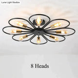 Vintage Industrial Rustic Flush Mount Ceiling Light Metal Lamp Fixture American-Style Village Style
