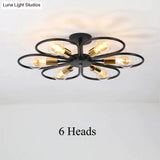 Vintage Industrial Rustic Flush Mount Ceiling Light Metal Lamp Fixture American-Style Village Style