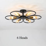 Vintage Industrial Rustic Flush Mount Ceiling Light Metal Lamp Fixture American-Style Village Style