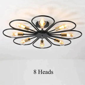 Vintage Industrial Rustic Flush Mount Ceiling Light Metal Lamp Fixture American-Style Village Style