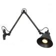 Vintage Matte Black Iron Wall Mount Reading Light With Swing Arm - 1-Bulb Task Lamp / 8 C