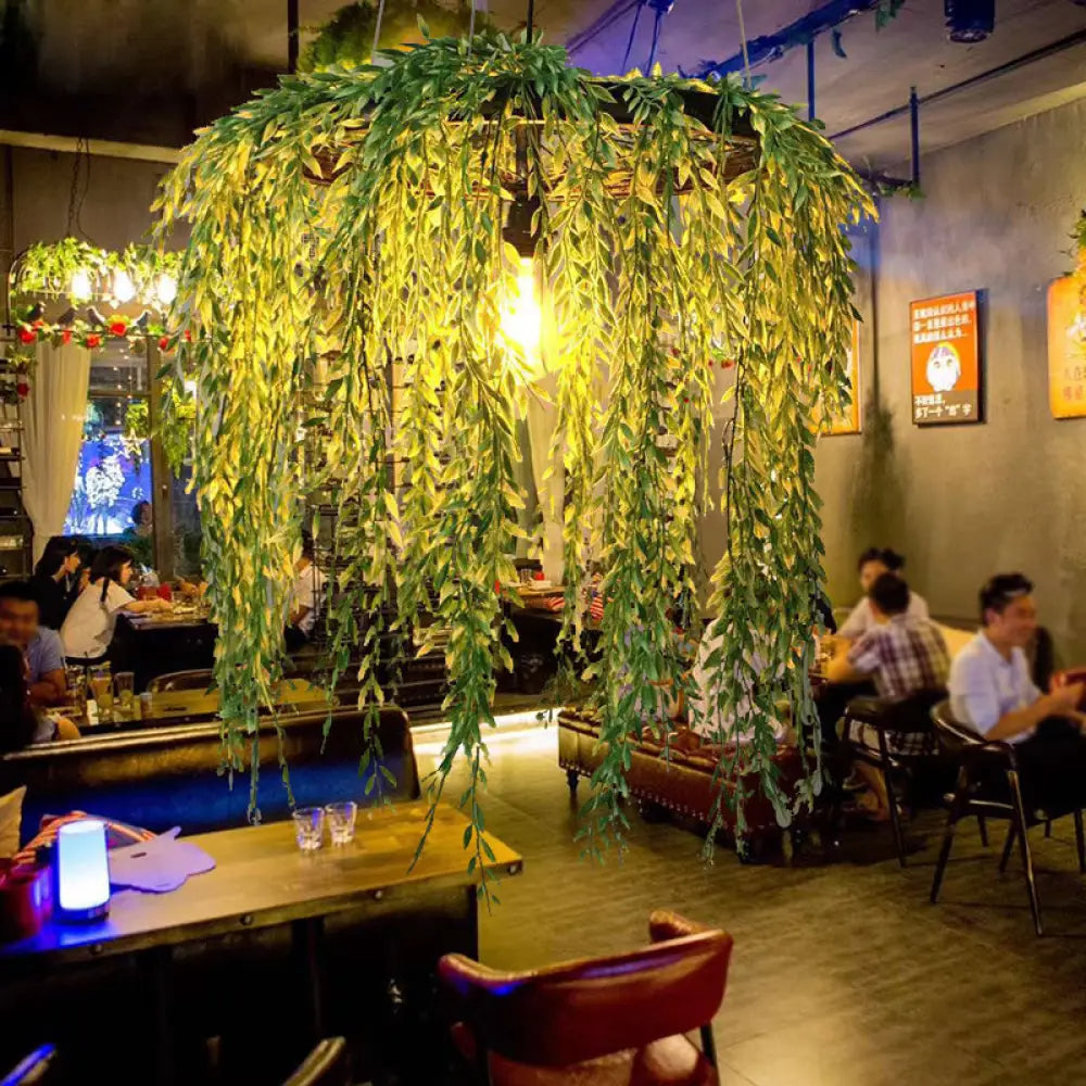 Vintage Metal 1-Head Black Led Pendant Lamp For Plant Restaurant Hanging Design With Down Lighting