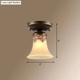 Vintage Metal 1-Light Small Stairway Semi Flush Mount Ceiling Light