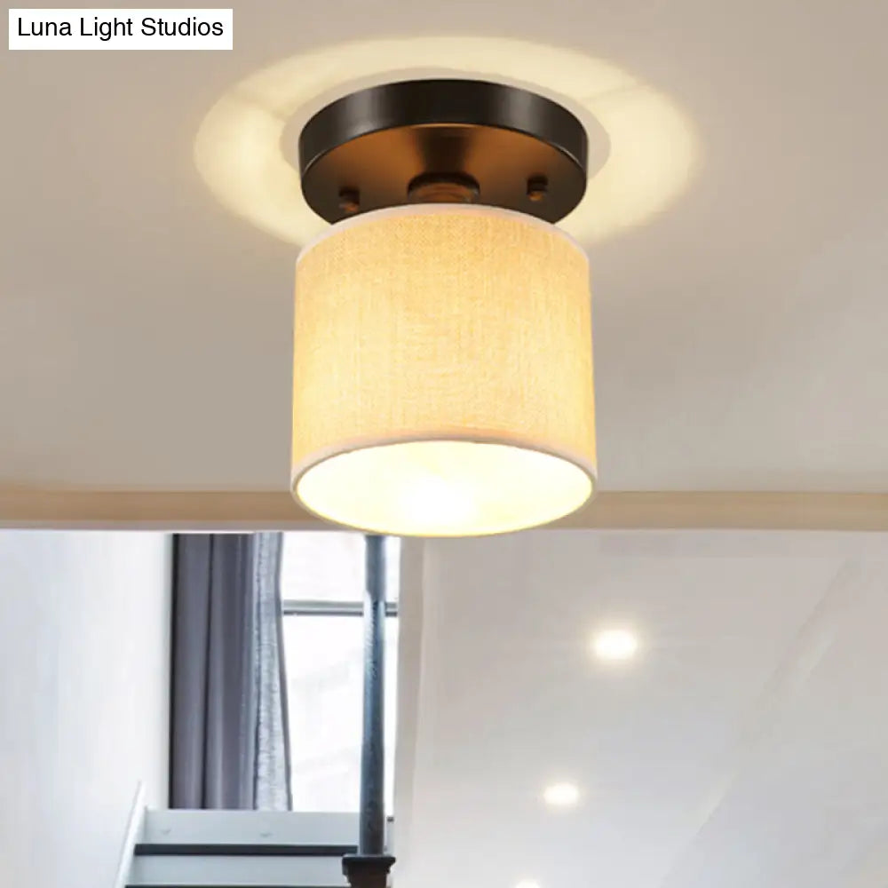 Vintage Metal 1-Light Small Stairway Semi Flush Mount Ceiling Light