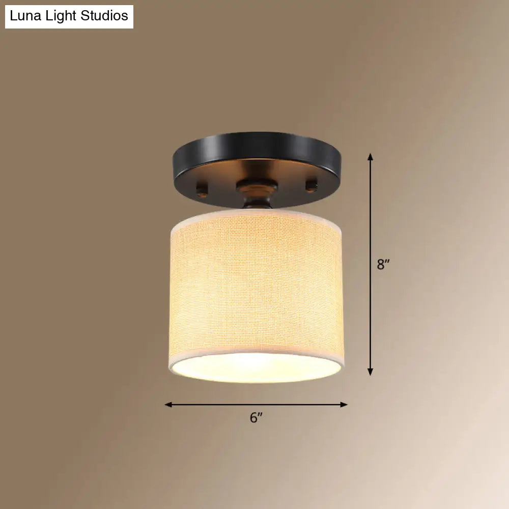 Vintage Metal 1-Light Small Stairway Semi Flush Mount Ceiling Light