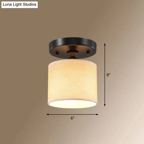 Vintage Metal 1-Light Small Stairway Semi Flush Mount Ceiling Light