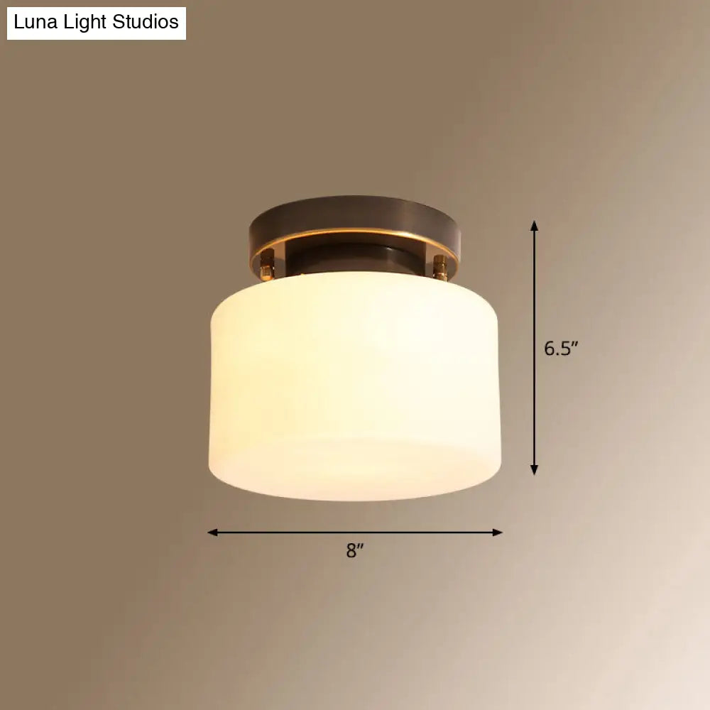 Vintage Metal 1-Light Small Stairway Semi Flush Mount Ceiling Light