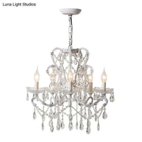 Vintage Metal Chandelier Pendant Light With Crystal Accents - Perfect For Living Room