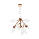 Vintage Metal Chandelier With 9 Lights And Amber/Clear Glass Shades For Dining Room Ceiling Clear