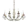 Vintage Metal Curly Arm Pendant Chandelier - 8 Bulbs Black/White/Blue Ideal For Living Room White