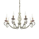 Vintage Metal Curly Arm Pendant Chandelier - 8 Bulbs Black/White/Blue Ideal For Living Room White