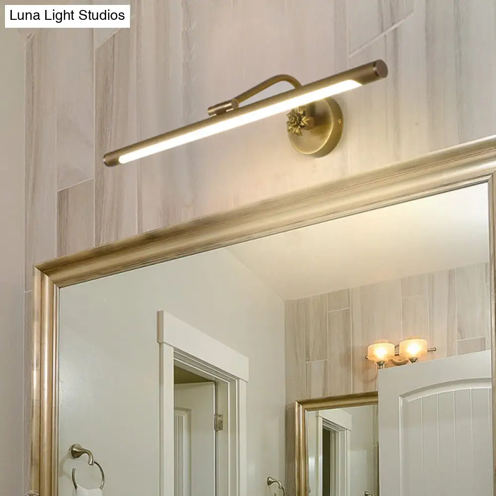 Vintage Metal Led Wall Mount Vanity Mirror Light With Adjustable Tube