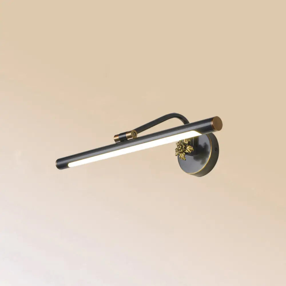 Vintage Metal Led Wall Mount Vanity Mirror Light With Adjustable Tube Black / 14 Natural