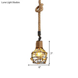 Vintage Metal Pendant Light With Square/Bottle Shade - 1-Light Hanging Ceiling Fixture For Dining