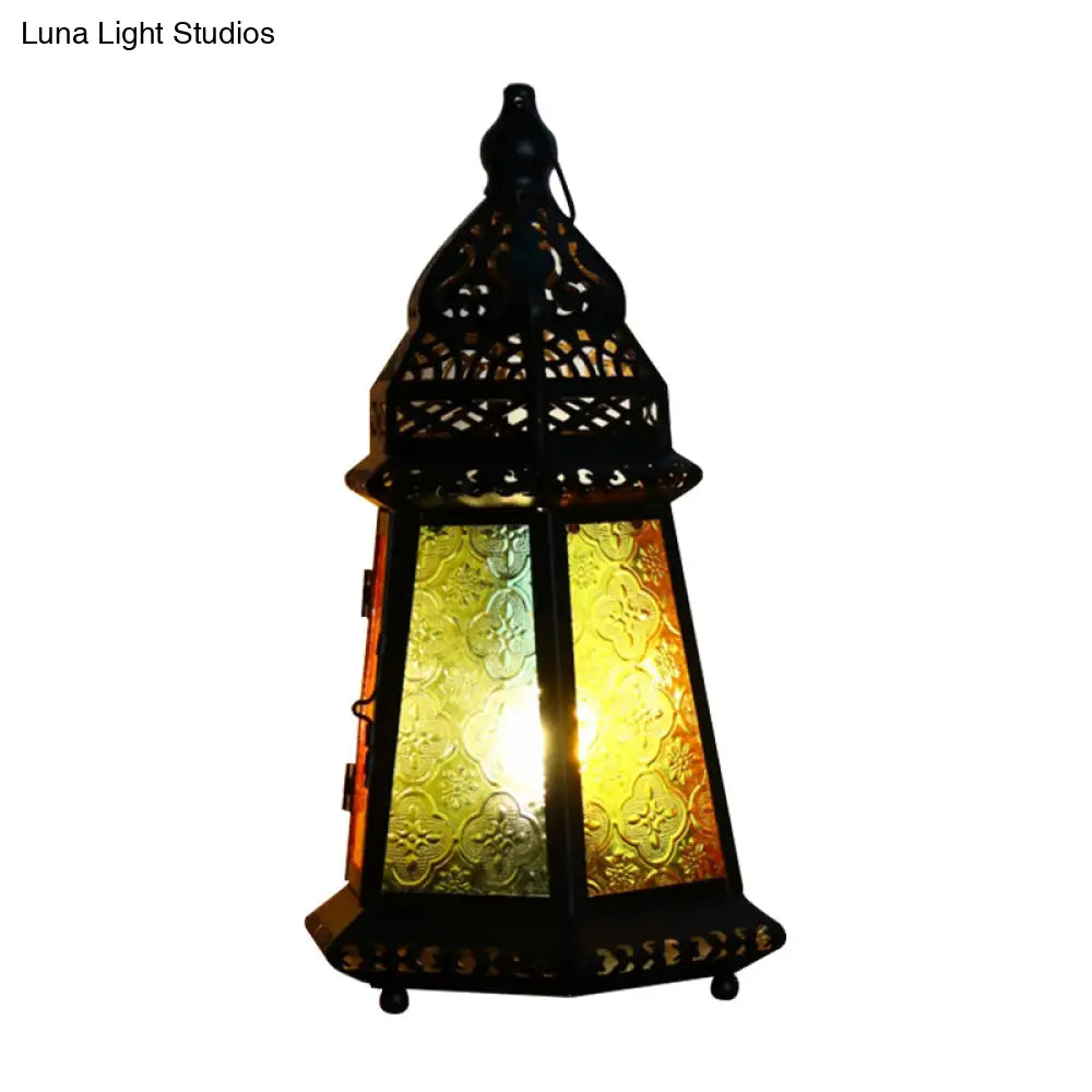 Vintage Metal Table Lamp - 1-Light 4/12 Wide Black Finish