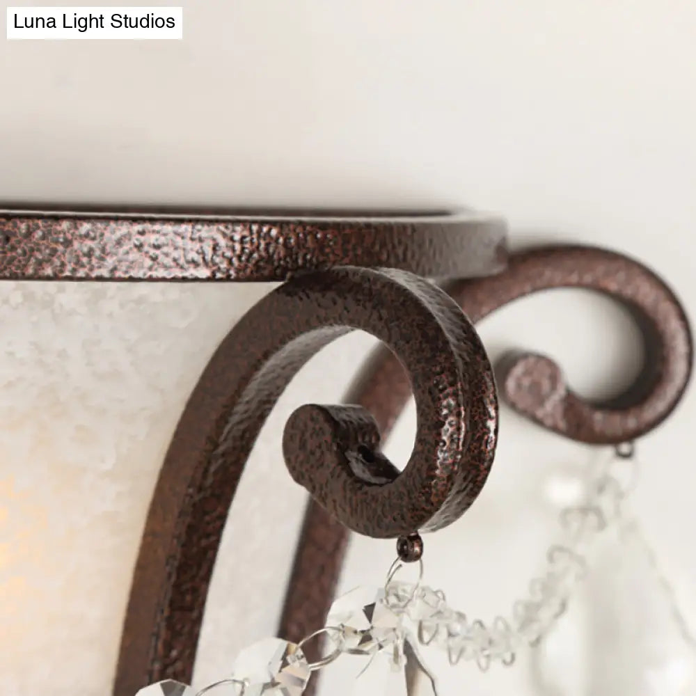 Vintage Metal Urn Wall Mount Sconce Light In Black/Weathered Bronze For Stairway