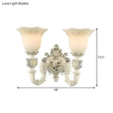 Vintage Milky Glass Sconce Lamp - Bloom Sitting Room Wall Lighting