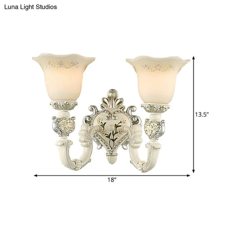 Vintage Milky Glass Sconce Lamp - Bloom Sitting Room Wall Lighting