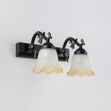Vintage Ombre Frosted Glass Wall Mount Vanity Light For Bathroom 2 / Black
